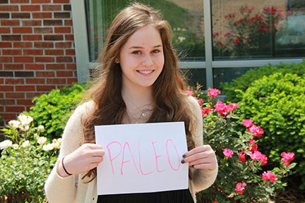 Flashing a grin, sophomore Grace Hermes presents her choice in lifestyle with the Paleo diet. Hermes chose to become Paleo after dabbling with veganism. “With the vegan diet, I lost a lot of weight, but I wasn’t eating healthy,” Hermes said.