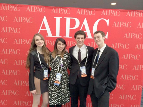 Posing with fellow lobbyists, junior Sam Saper (left center) attends policy conference in Washington, DC. This year’s policy conference took place March 1-3.“With all of these people going in and fighting for Israel every day and the 16,000 supporters rushing Capitol Hill every year, it makes a statement to lawmakers,” she said. Photo submitted by Sam Saper.