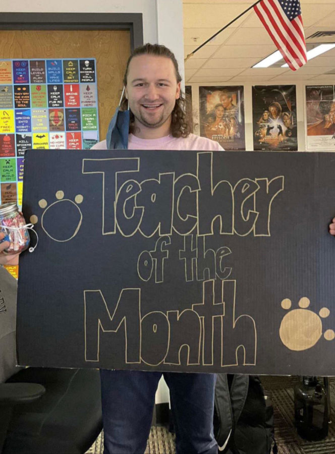 Mr. Slade, computer science — January: “Being teacher of the month, chosen by students, is just awesome. Or, as my students would want me to say, it’s poggers. Students, thanks so much. You are all amazing, unique and make my job easy.”
